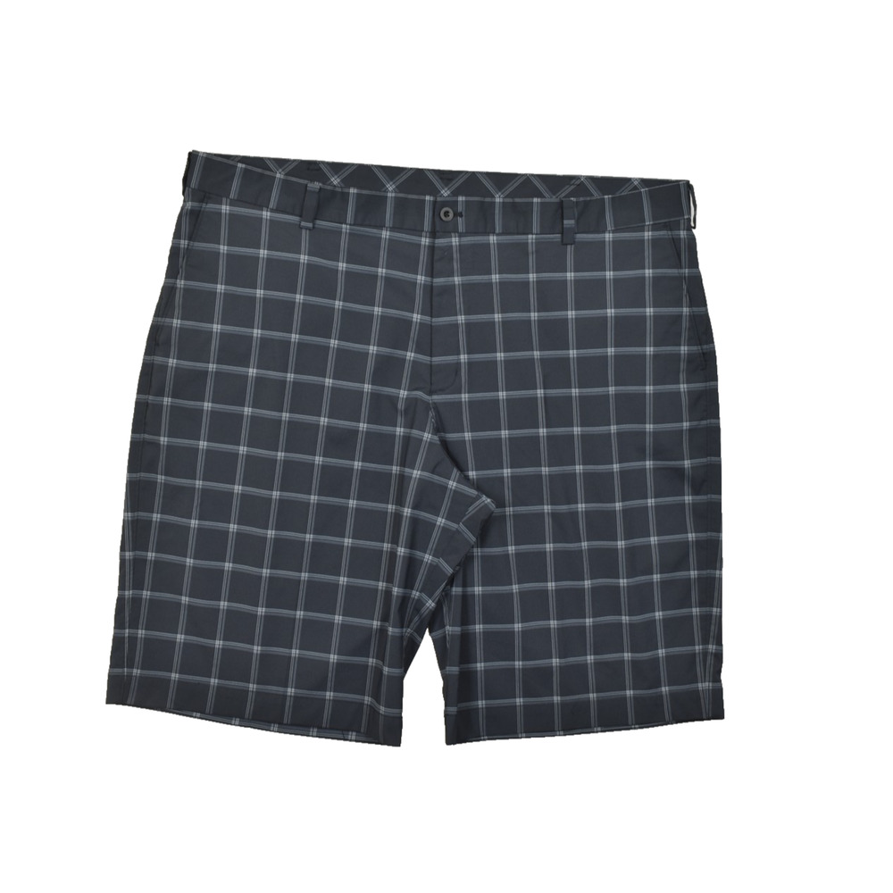 Nike Men's Bermuda Golf Chino Shorts Black Plaid Size 42 Polyester